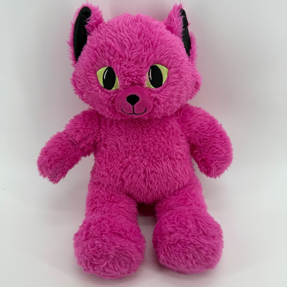 Build-a-Bear Midnight Glow Kitty Cat Halloween 17" Pink Stuffed Plush Working